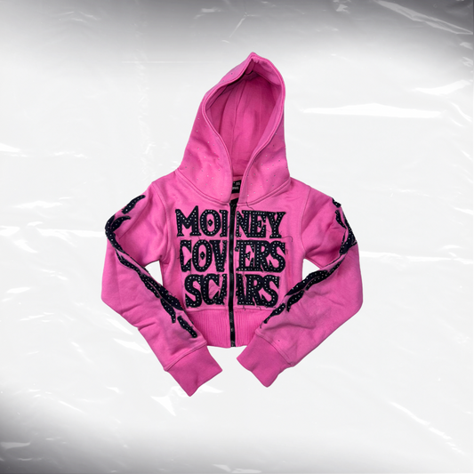 HER$ Cropped ZipUp - Pink